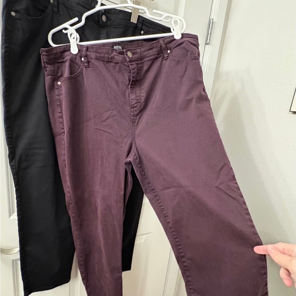 2 Pair Buffalo David Bitton High-Waist Straight Jeans - Deep Plum